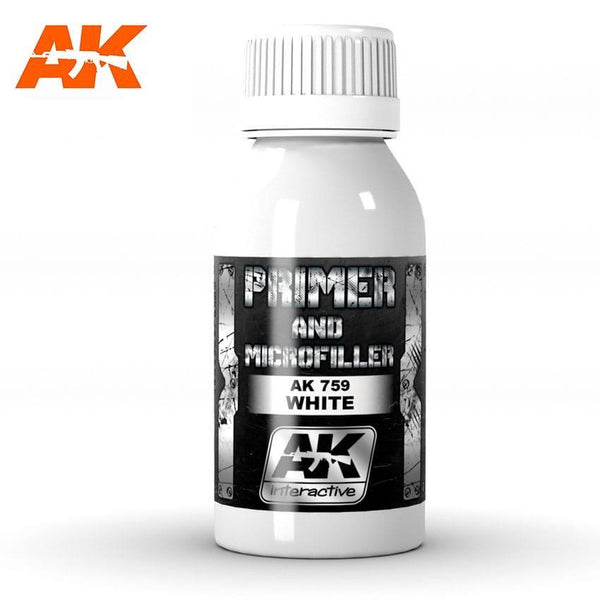 AK Interactive Metallic White Primer And Microfiller 100 ml - Gap Games