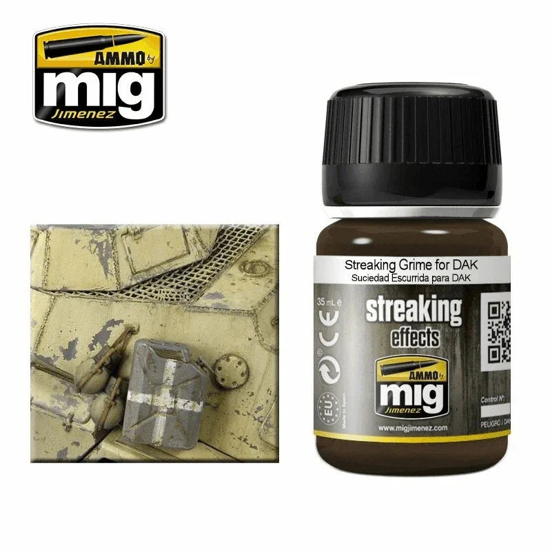 Ammo by MIG Enamel Streaking Effects Streaking Grime for D.A.K. 35ml - Gap Games