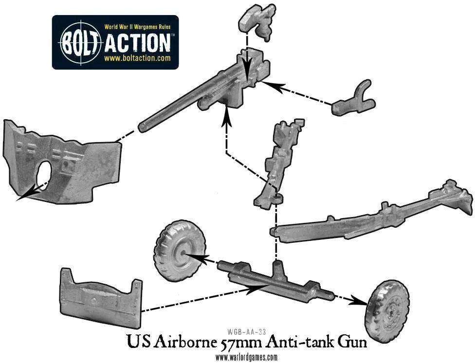 Bolt Action - US Airborne 57mm anti-tank gun - Gap Games