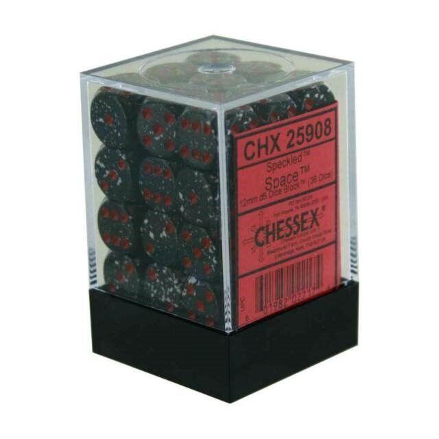 CHX 25908 Speckled 12mm d6 Space Block (36) - Gap Games