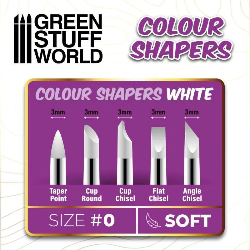 Colour Shapers Brushes SIZE 0 - WHITE SOFT - Gap Games