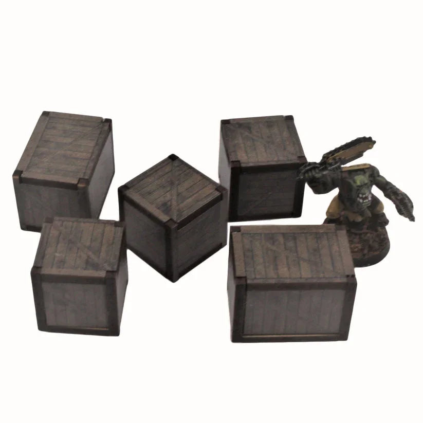 Battlefield Accessories: Crates Dark - 28mm (TTR)
