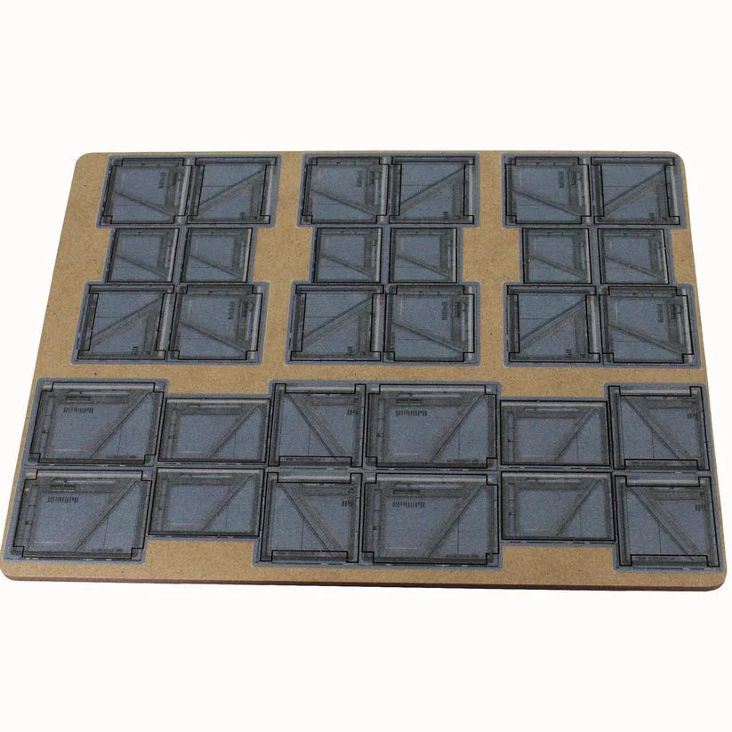 Battlefield Accessories: Crates Scifi - 28mm (TTR) Grey Steel