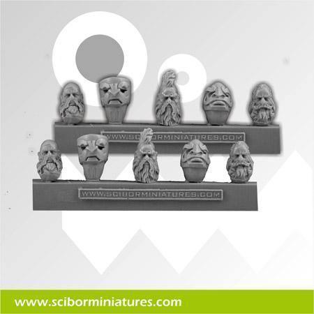 Dwarf Stam Guard Heads & Helmets (10) - Gap Games