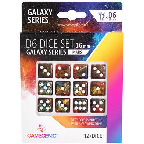 UNIT Gamegenic Galaxy Series - Moon -  D6 Dice Set 12 mm (36 pcs) Black main image 1