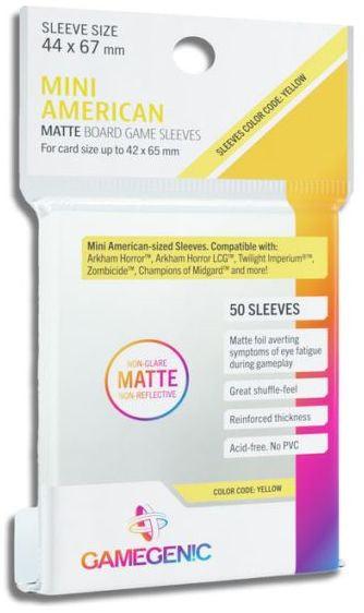 Gamegenic Matte Board Game Sleeves - Mini American Sized (44mm x 67mm) (50 Sleeves Per Pack) - Gap Games
