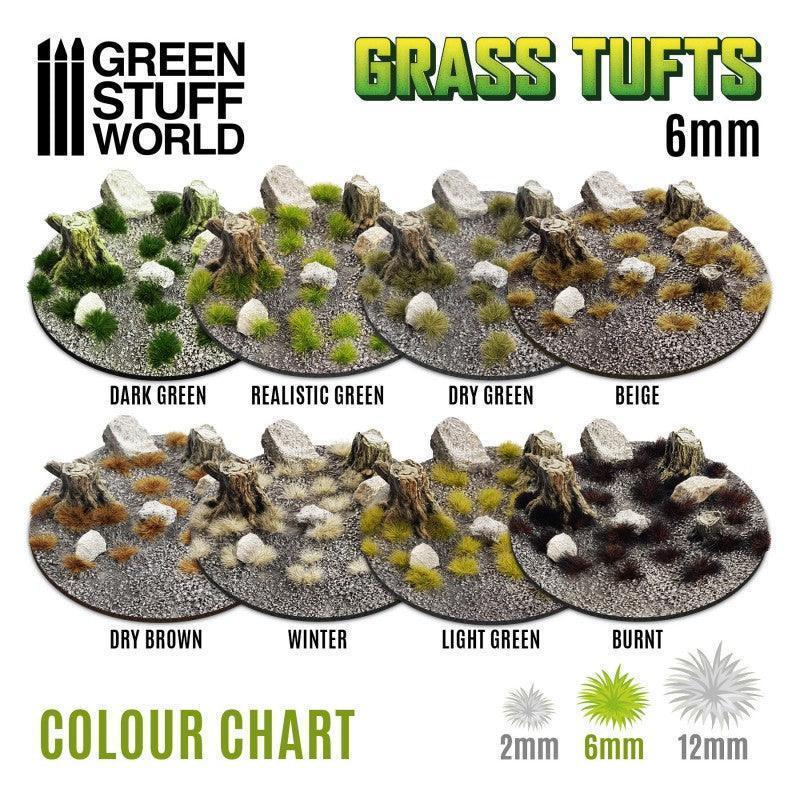 Grass TUFTS - 6mm self-adhesive - REALISTIC GREEN - Gap Games