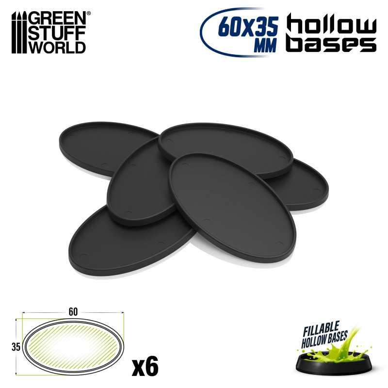 10-Pack Oval Gaming Bases – 60mm X 35mm Unpainted Miniature Figure Stands For Tabletop Games
