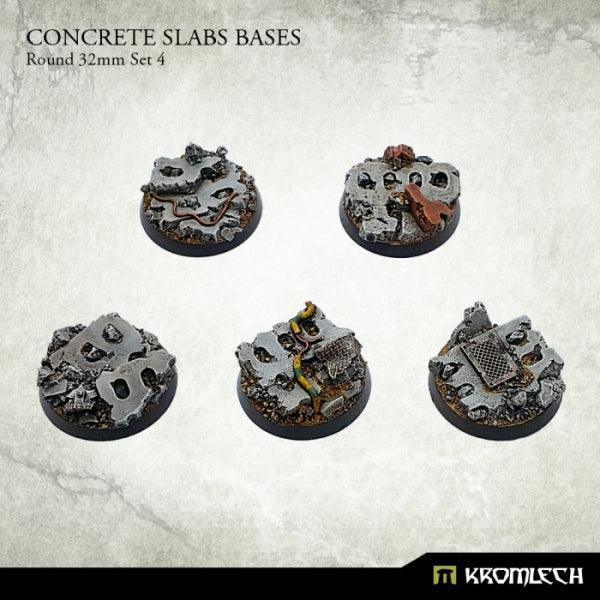 KROMLECH Concrete Slabs Round 32mm Set 4 (5) - Gap Games