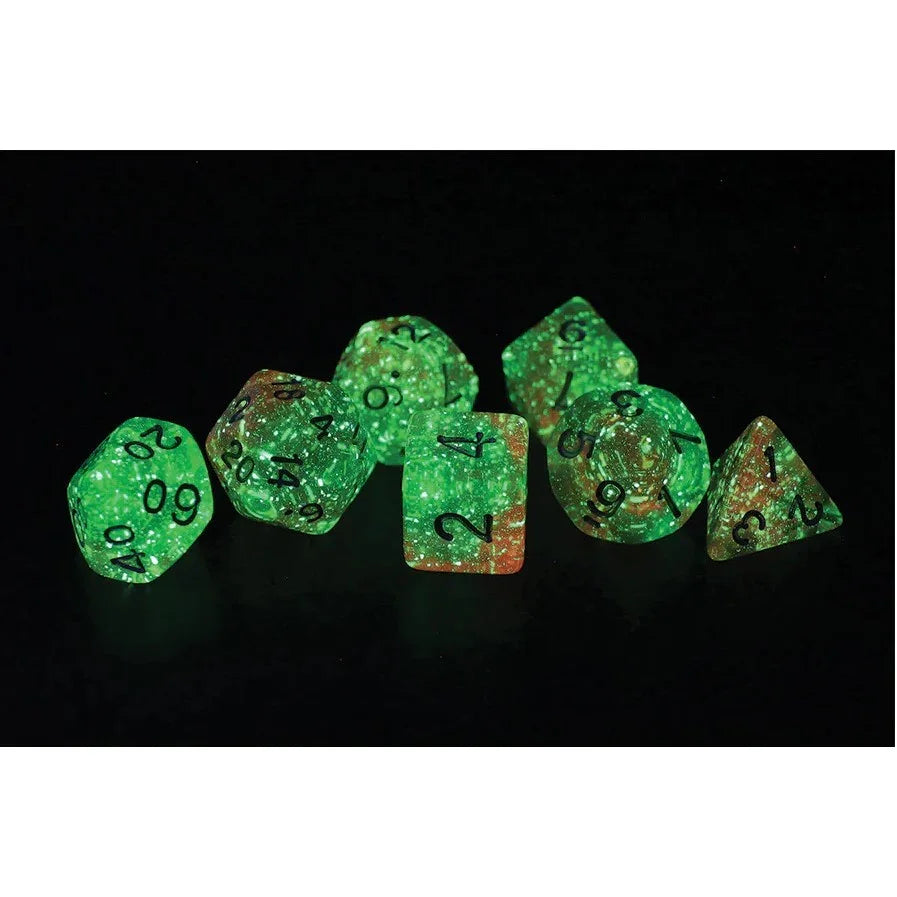 Sirius Dice - Lotus Glowworm Dice Set 7