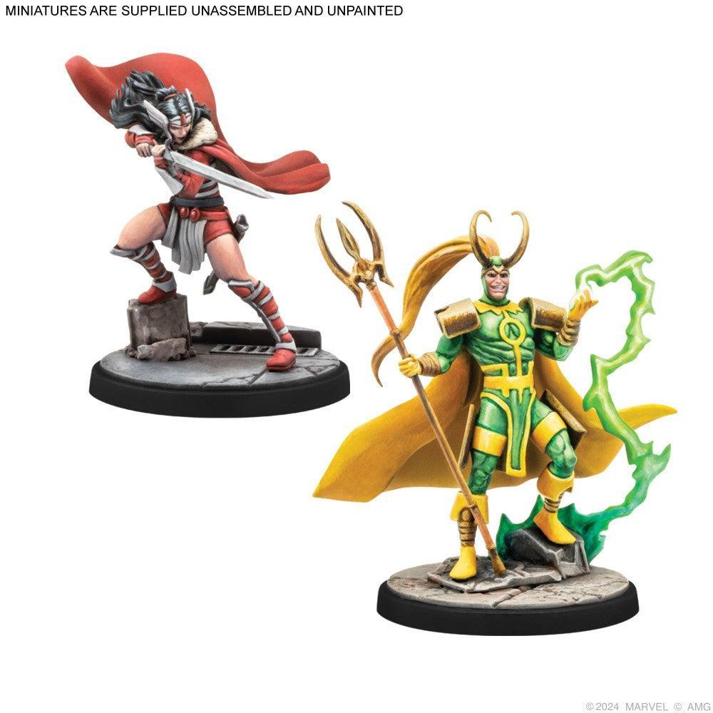 Marvel Crisis Protocol Miniatures Game Mighty Thor, Lady Sif, Classic Thor, & Classic Loki - Gap Games