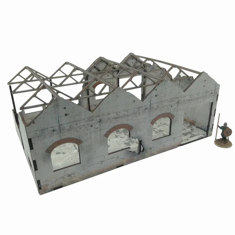 Battlefield Accessories: Ruined Factory - 28mm (TTR) (Brick Windows)