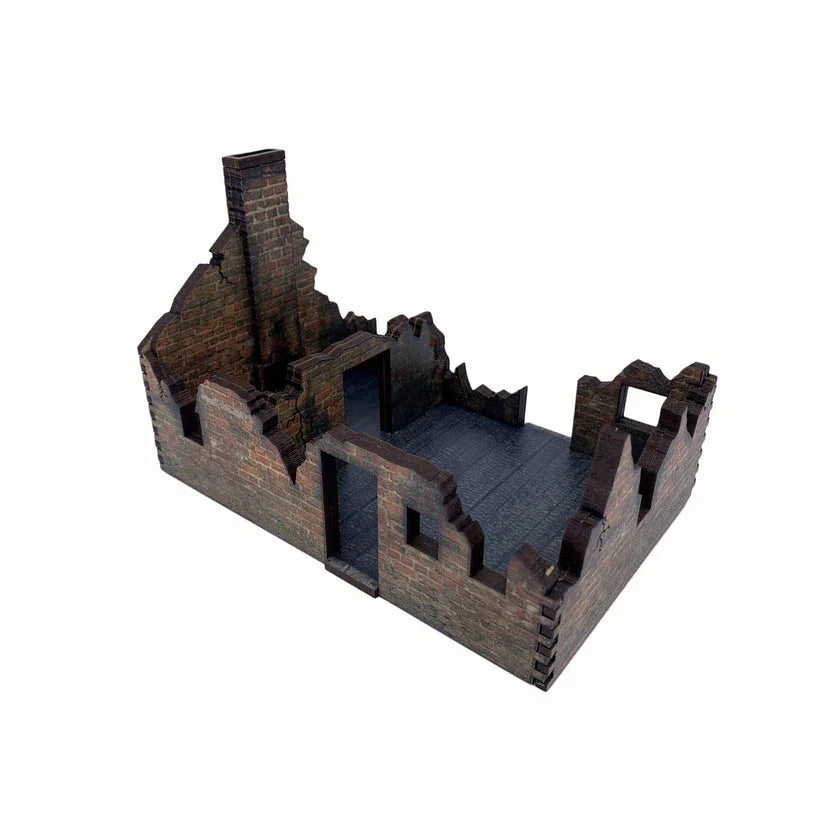 Battlefield Accessories: Ruined Village House 2 Brick - 28mm (TTR)