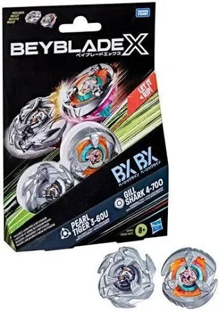Beyblade - X - Dual Pack - Pearl Tiger 3-60U / Gill Shark 4-70O
