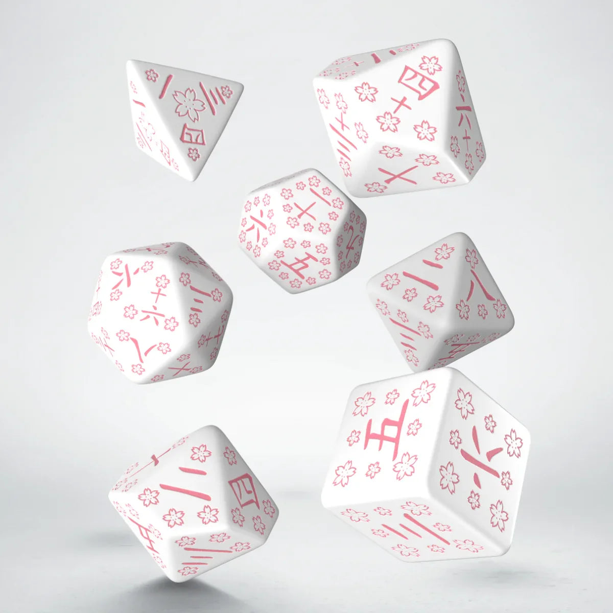 Q Workshop - Cherry Blossoms Petals Japanese 7 Dice Set