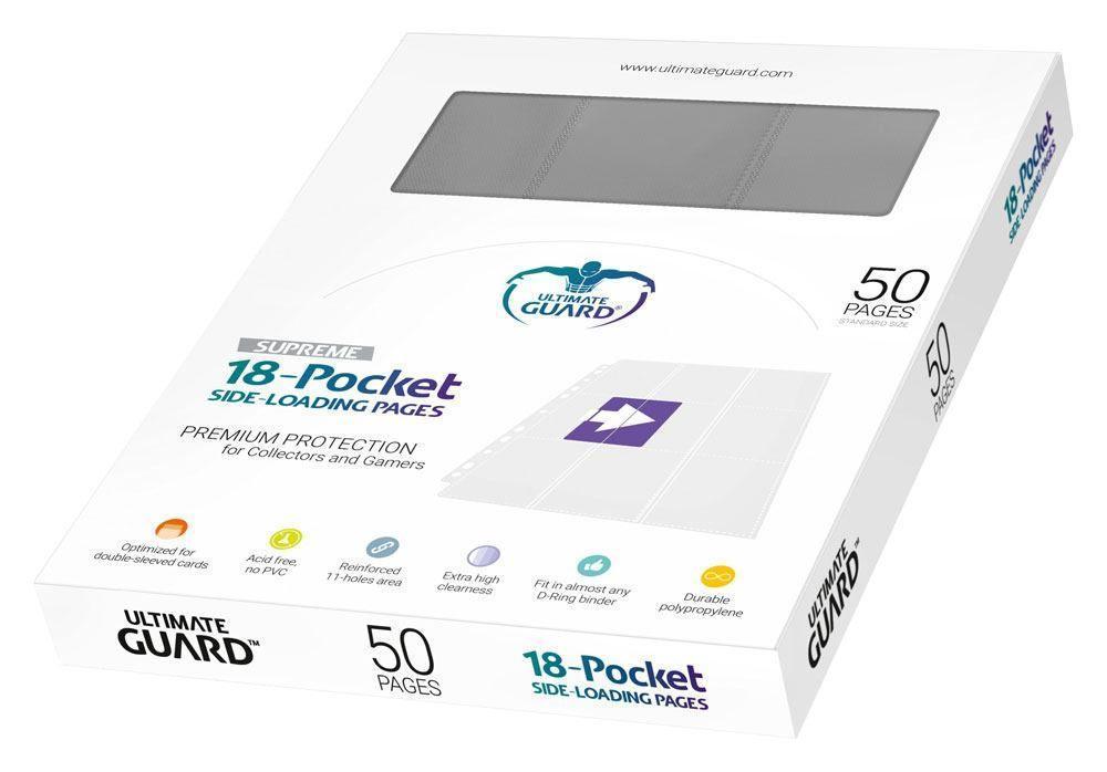 Ultimate Guard 18-Pocket Pages Side-Loading Grey (50) - Gap Games