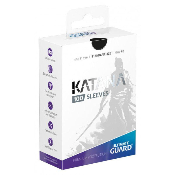 Ultimate Guard Katana Standard Size Sleeves Black (100) - Gap Games