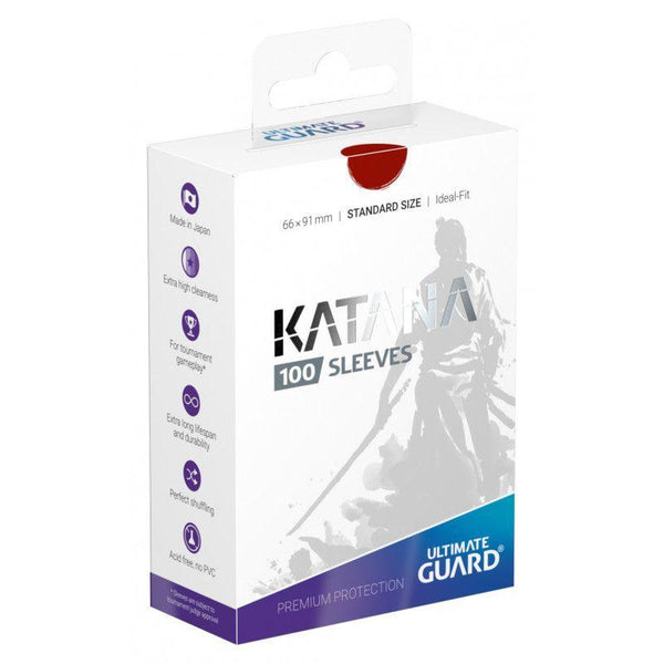 Ultimate Guard Katana Standard Size Sleeves Red (100) - Gap Games