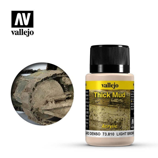 Vallejo 73810 Weathering Effects - Light Brown Thick Mud 40 ml - Gap Games