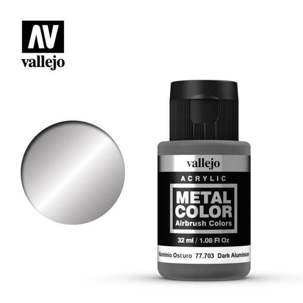 Vallejo 77703 Metal Color Dark Aluminium 32ml Acrylic Paint - Gap Games