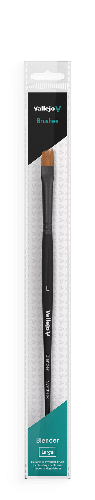 Vallejo Brushes - Blender - Flat Angled Synthetic Brush Large - Gap Games