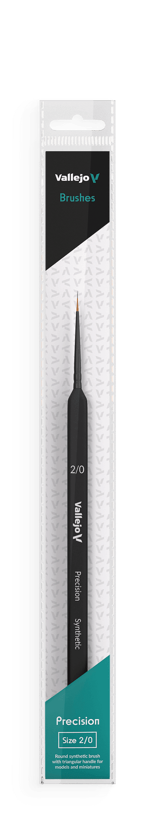 Vallejo Brushes - Precision - Round Synthetic Brush Triangular Handle No.2/0 - Gap Games