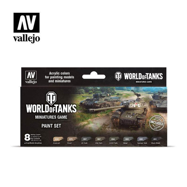 Vallejo Model Color World of Tanks Miniatures Game Acrylic 8 Colour Paint Set [70245] - Gap Games