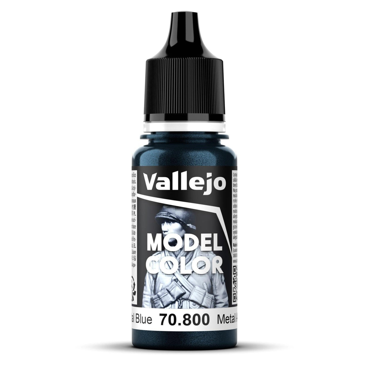 Vallejo Model Colour #204 - Gunmetal Blue - 18 ml Metallic Acrylic Paint - Gap Games