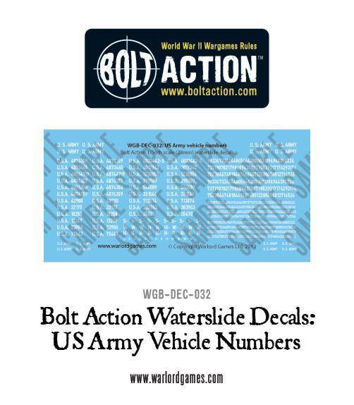 Bolt Action: US vehicle numbers decals