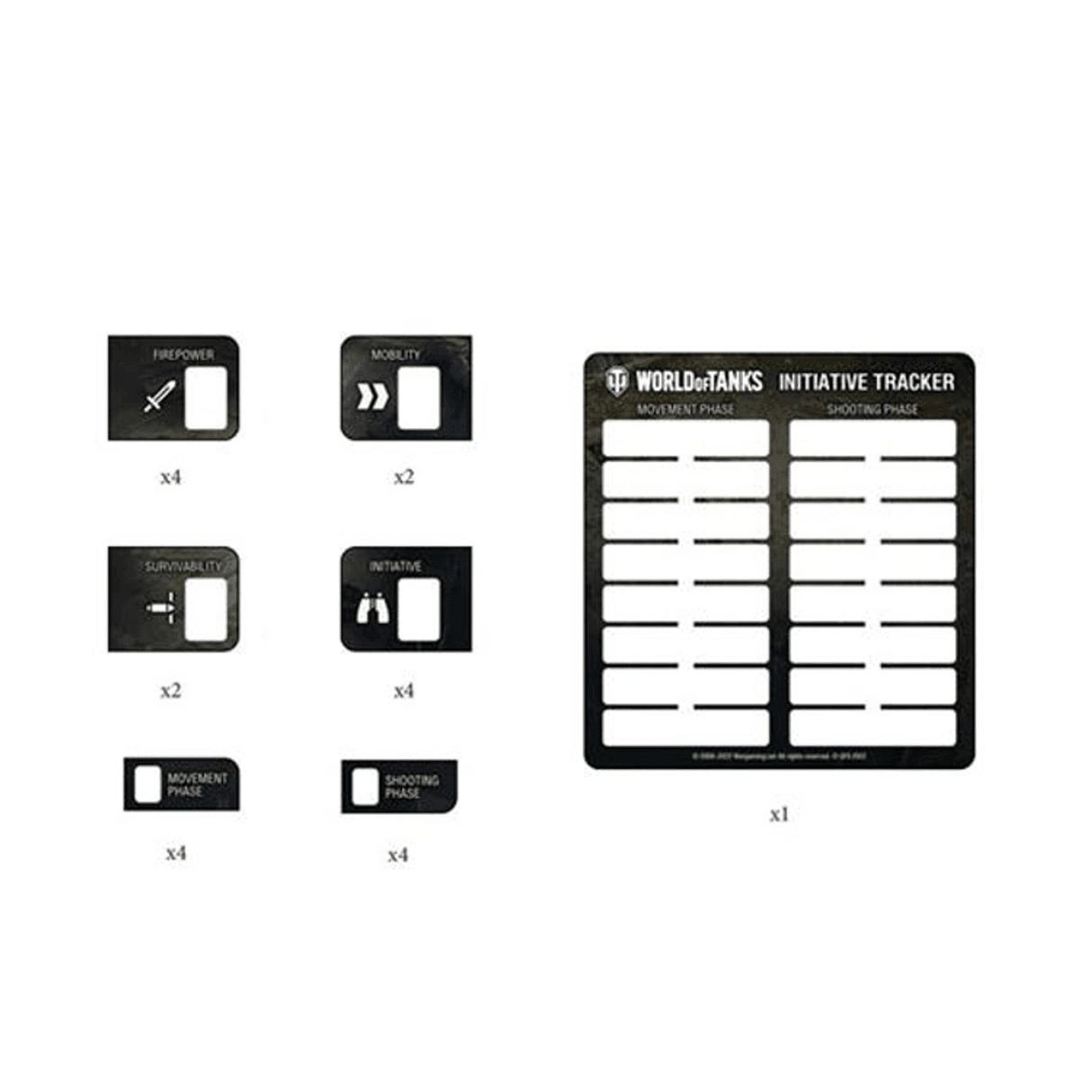World of Tanks Miniatures Game Stat Token Set - Gap Games