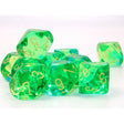 CHX 26266 Gemini Translucent Green-Teal/yellow Set of 10 d10s