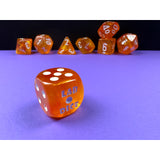 CHX 30052 Borealis Blood Orange/white Luminary Polyhedral 7-Dice Set (with bonus die)