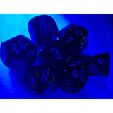 CHX 30052 Borealis Blood Orange/white Luminary Polyhedral 7-Dice Set (with bonus die)
