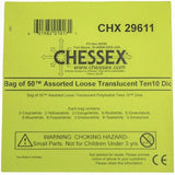 CHX 29610 Translucent Bag of 50 Assorted Polyhedral Tens 10