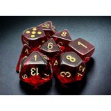 CHX 30058 Translucent Crimson/gold Polyhedral 7-Dice Set (with bonus die)