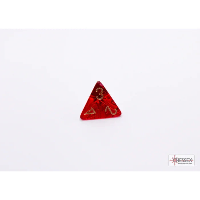 CHX 30058 Translucent Crimson/gold Polyhedral 7-Dice Set (with bonus die)