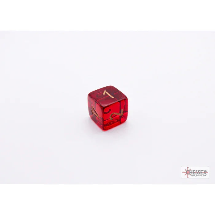 CHX 30058 Translucent Crimson/gold Polyhedral 7-Dice Set (with bonus die)