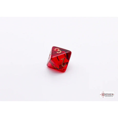 CHX 30058 Translucent Crimson/gold Polyhedral 7-Dice Set (with bonus die)