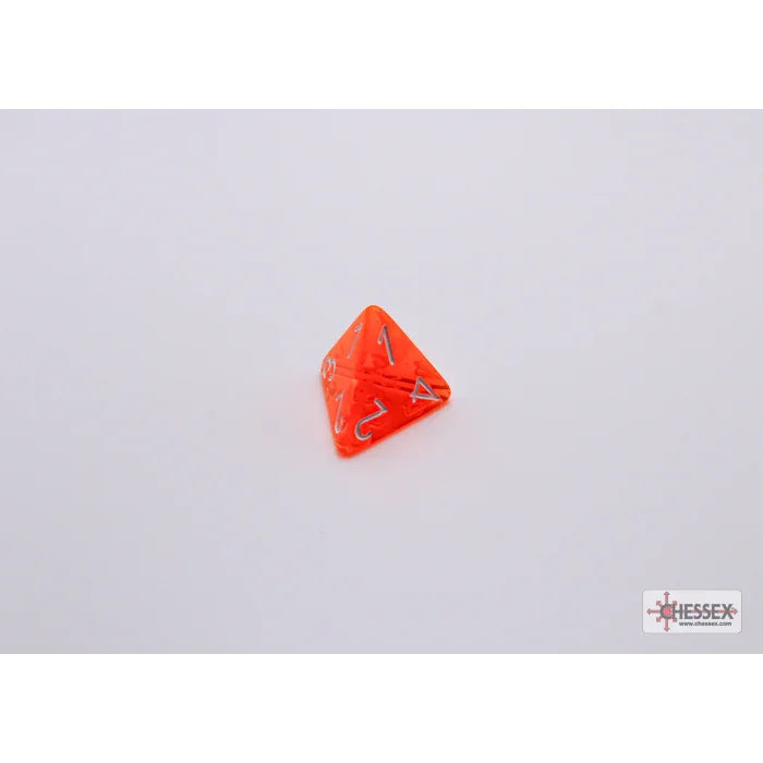 CHX 30060 Translucent Neon Orange/white Polyhedral 7-Dice Set (with bonus die)
