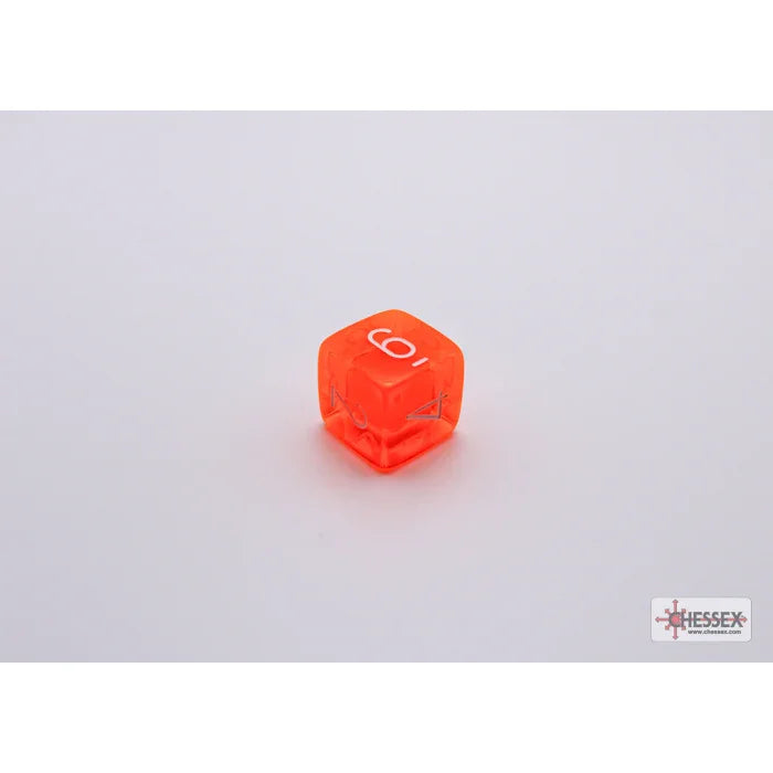 CHX 30060 Translucent Neon Orange/white Polyhedral 7-Dice Set (with bonus die)