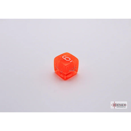 CHX 30060 Translucent Neon Orange/white Polyhedral 7-Dice Set (with bonus die)