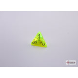 CHX 30061 Translucent Neon Yellow/white Polyhedral 7-Dice Set (with bonus die)