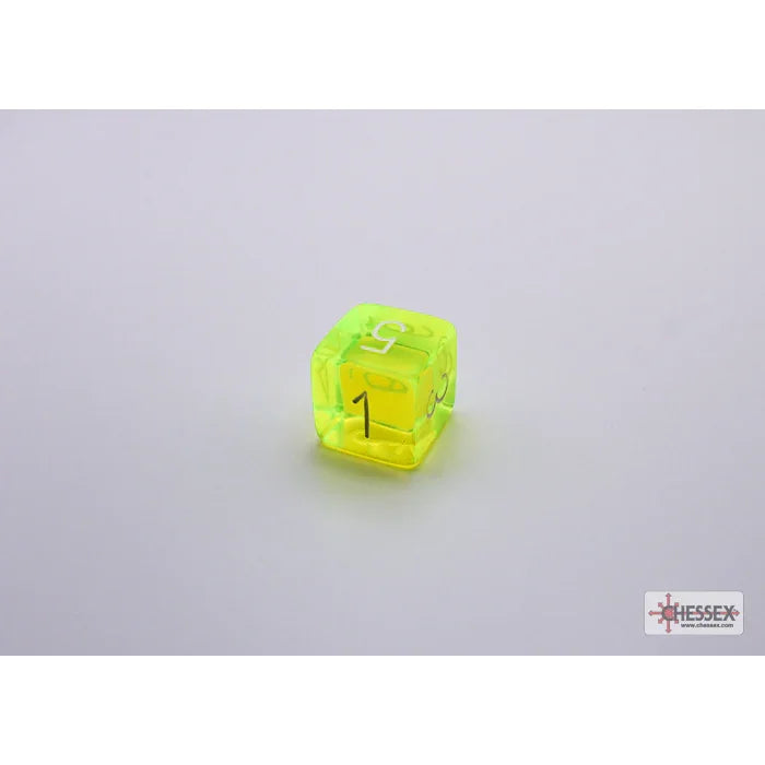 CHX 30061 Translucent Neon Yellow/white Polyhedral 7-Dice Set (with bonus die)