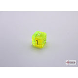 CHX 30061 Translucent Neon Yellow/white Polyhedral 7-Dice Set (with bonus die)