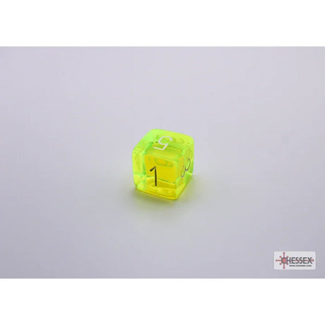 CHX 30061 Translucent Neon Yellow/white Polyhedral 7-Dice Set (with bonus die)