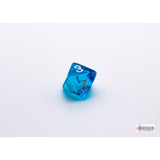 CHX 30063 Translucent Tropical Blue/white Polyhedral 7-Dice Set (with bonus die)