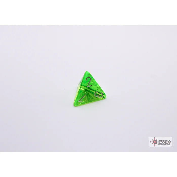 CHX 30062 Translucent Rad Green/white Polyhedral 7-Dice Set (with bonus die)
