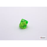 CHX 30062 Translucent Rad Green/white Polyhedral 7-Dice Set (with bonus die)