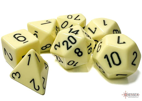 CHX 25462 Opaque Polyhedral Pastel Yellow/black 7-Die Set