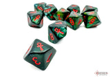 CHX 29025 Scarab Jade/red Ankh D10 (10 set)